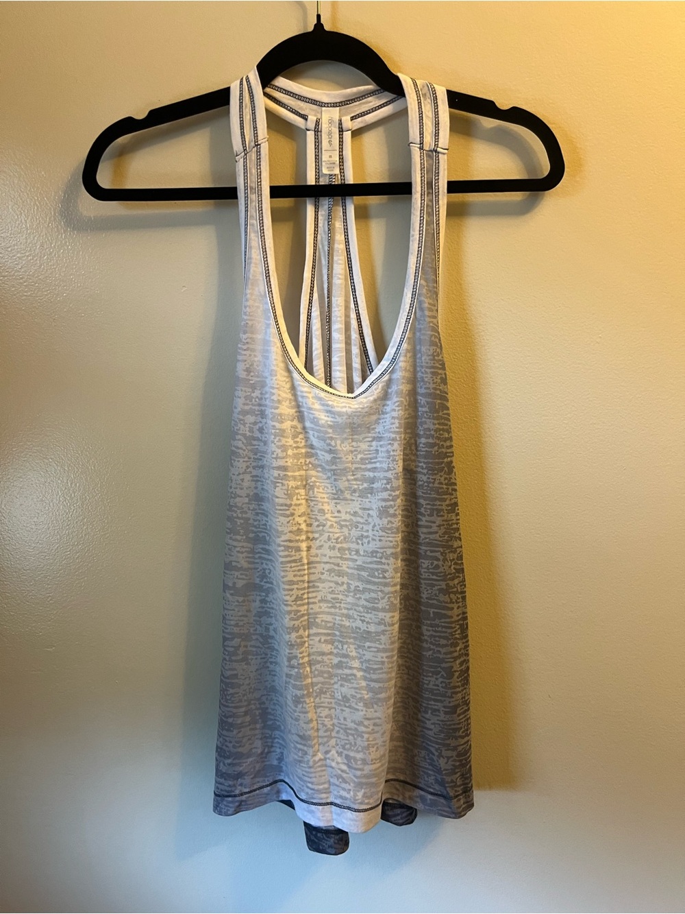 Ideology White and Gray Strappy Racerback Tank